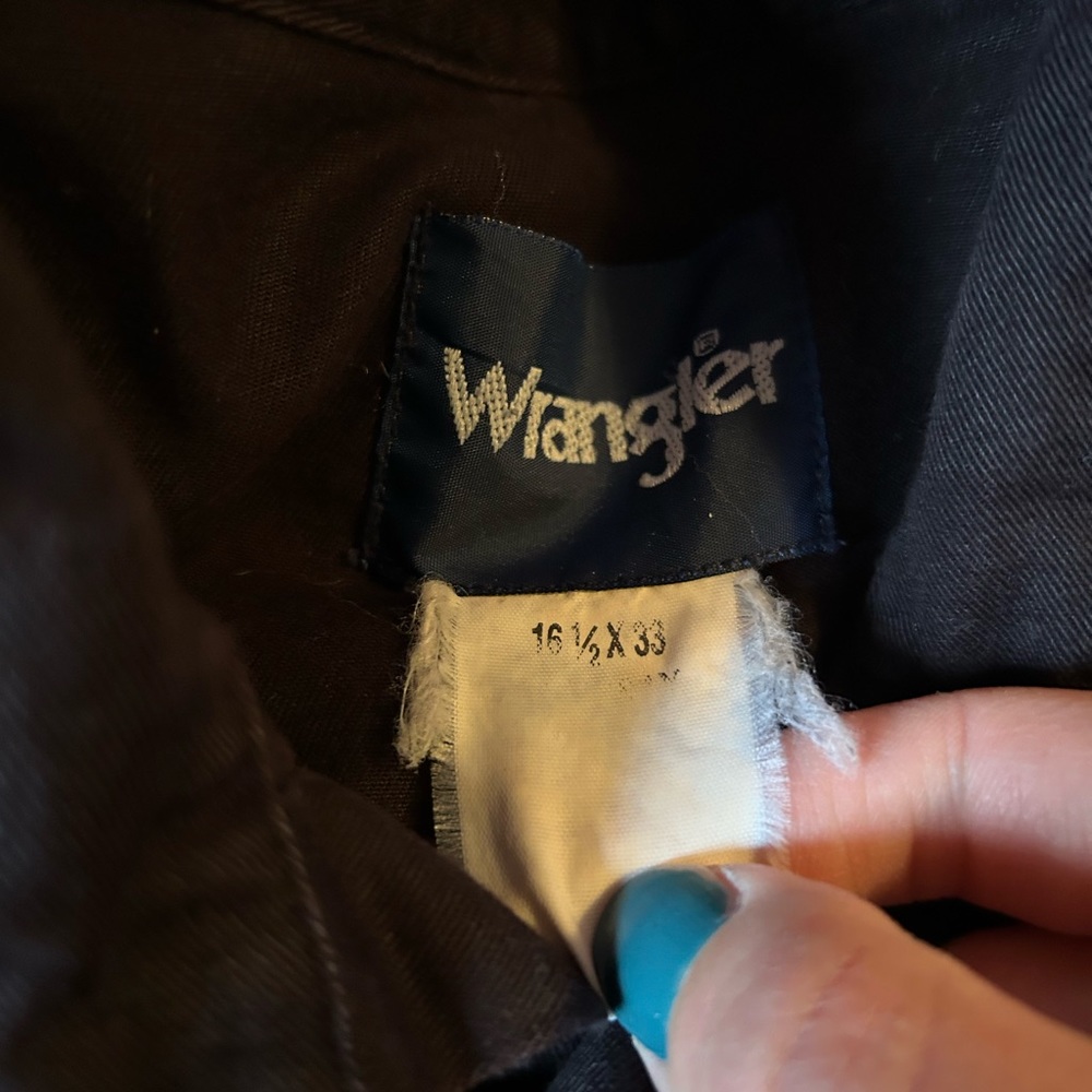Wrangler Pearl-snap button up size 16.5X33 - Picture 4 of 5